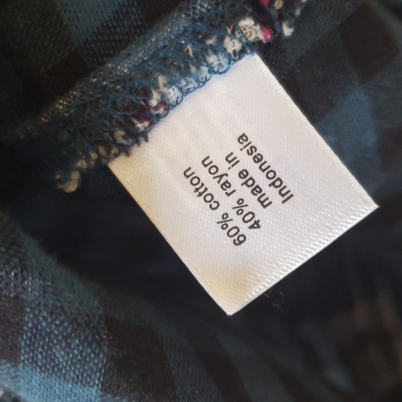 Lane Bryant plaid long roll up sleeves button down shirt size 18/20 - Picture 6 of 6